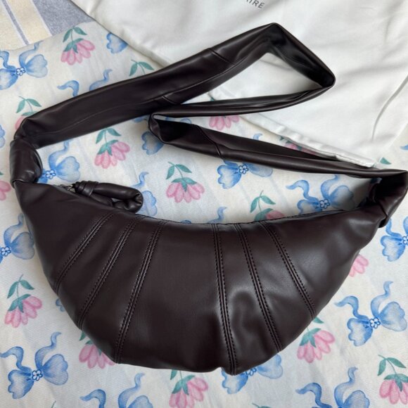 Lemaire Dark Chocolate Colored Croissant Bag - Picture 10 of 13